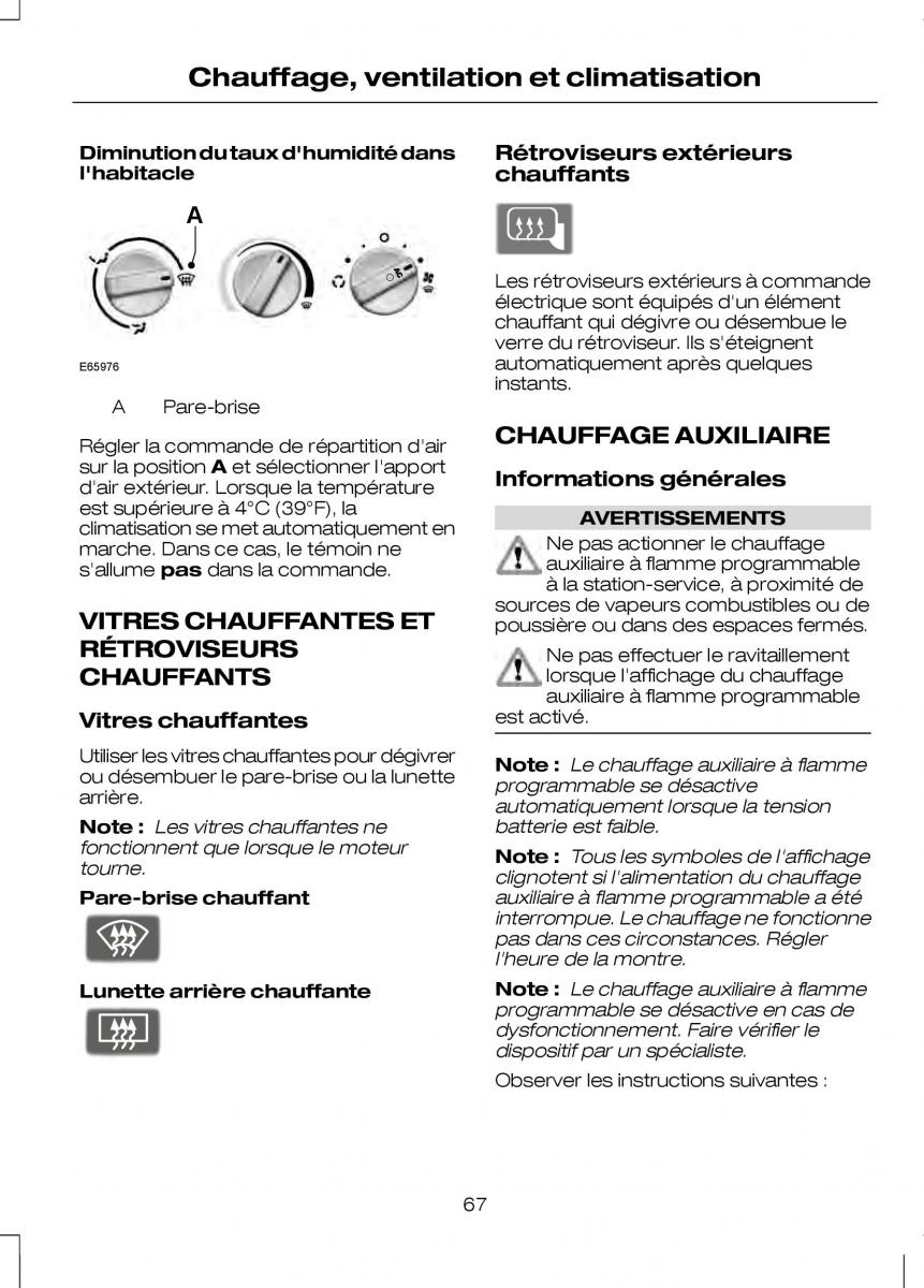 Ford Transit VII 7 manuel du proprietaire / page 69