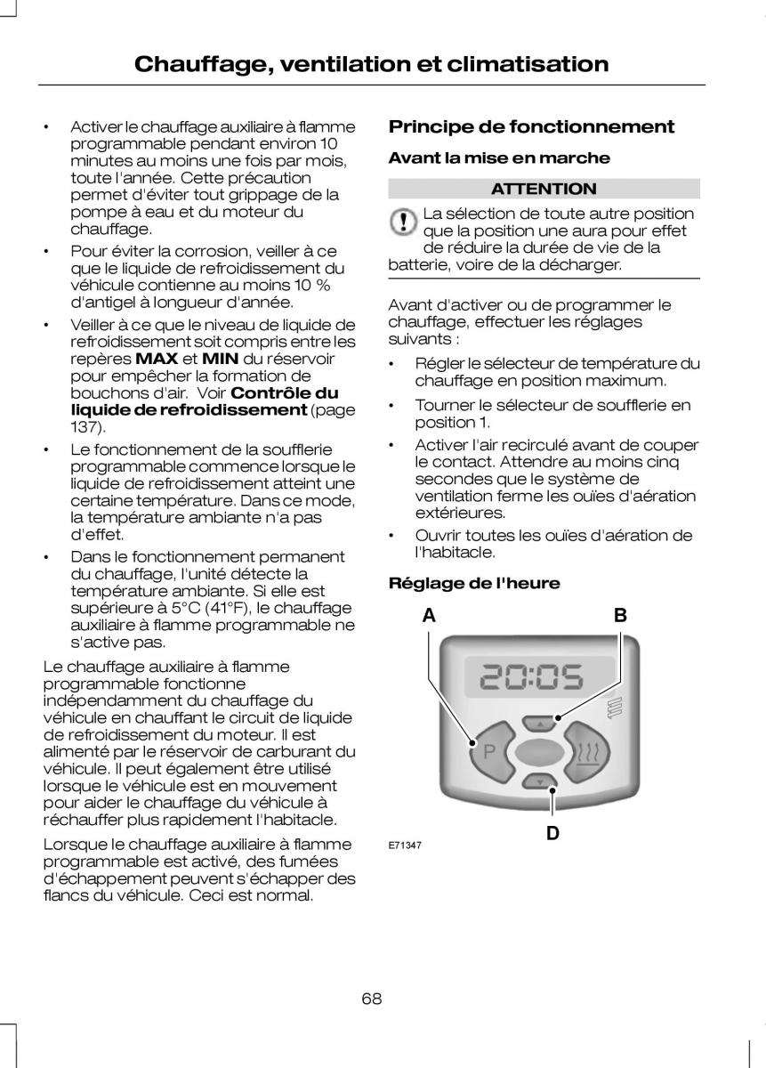 Ford Transit VII 7 manuel du proprietaire / page 70