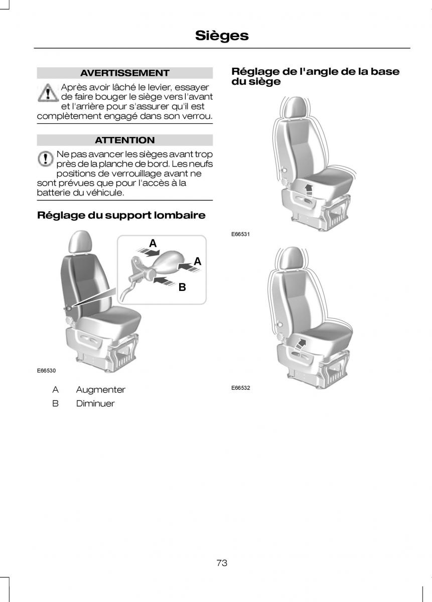 Ford Transit VII 7 manuel du proprietaire / page 75