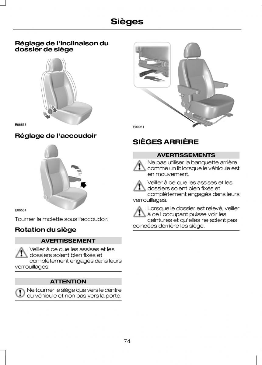 Ford Transit VII 7 manuel du proprietaire / page 76