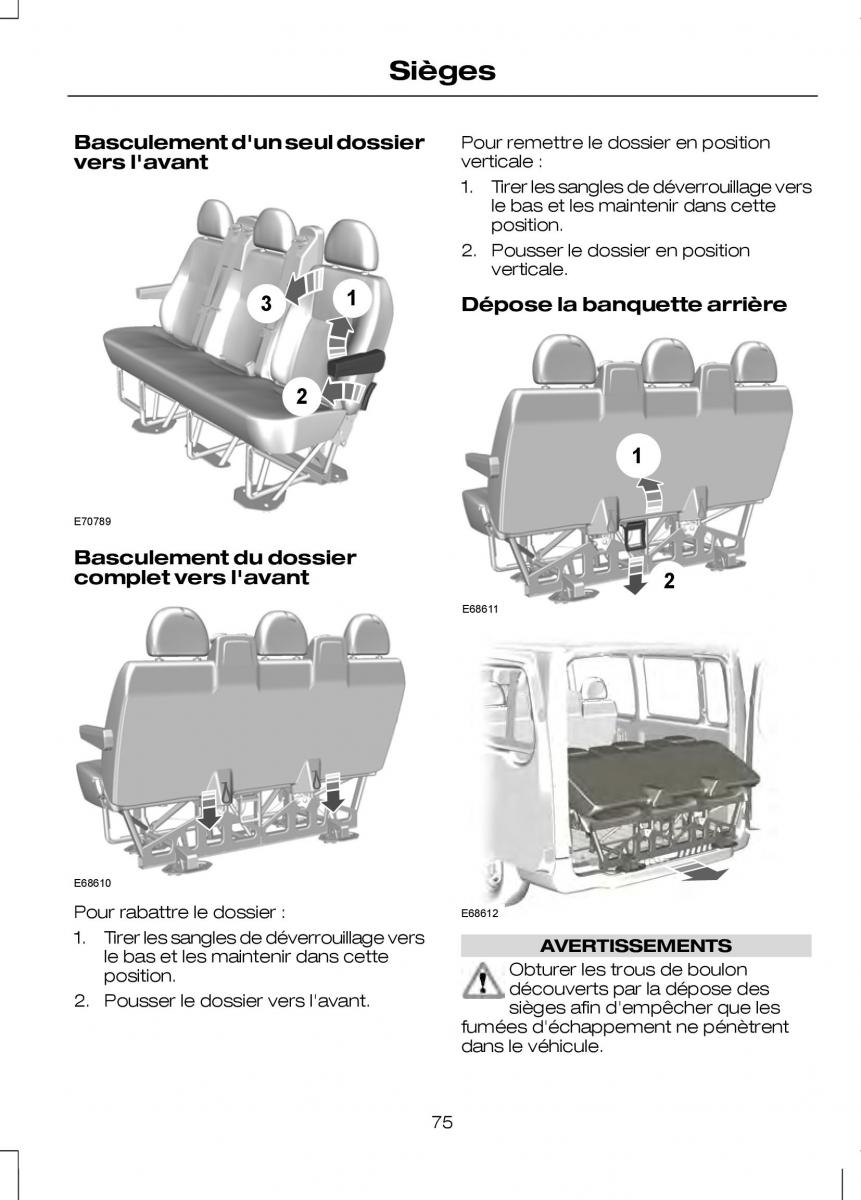 Ford Transit VII 7 manuel du proprietaire / page 77