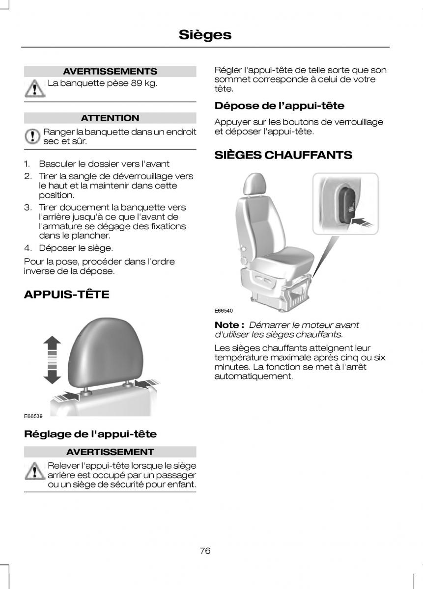 Ford Transit VII 7 manuel du proprietaire / page 78