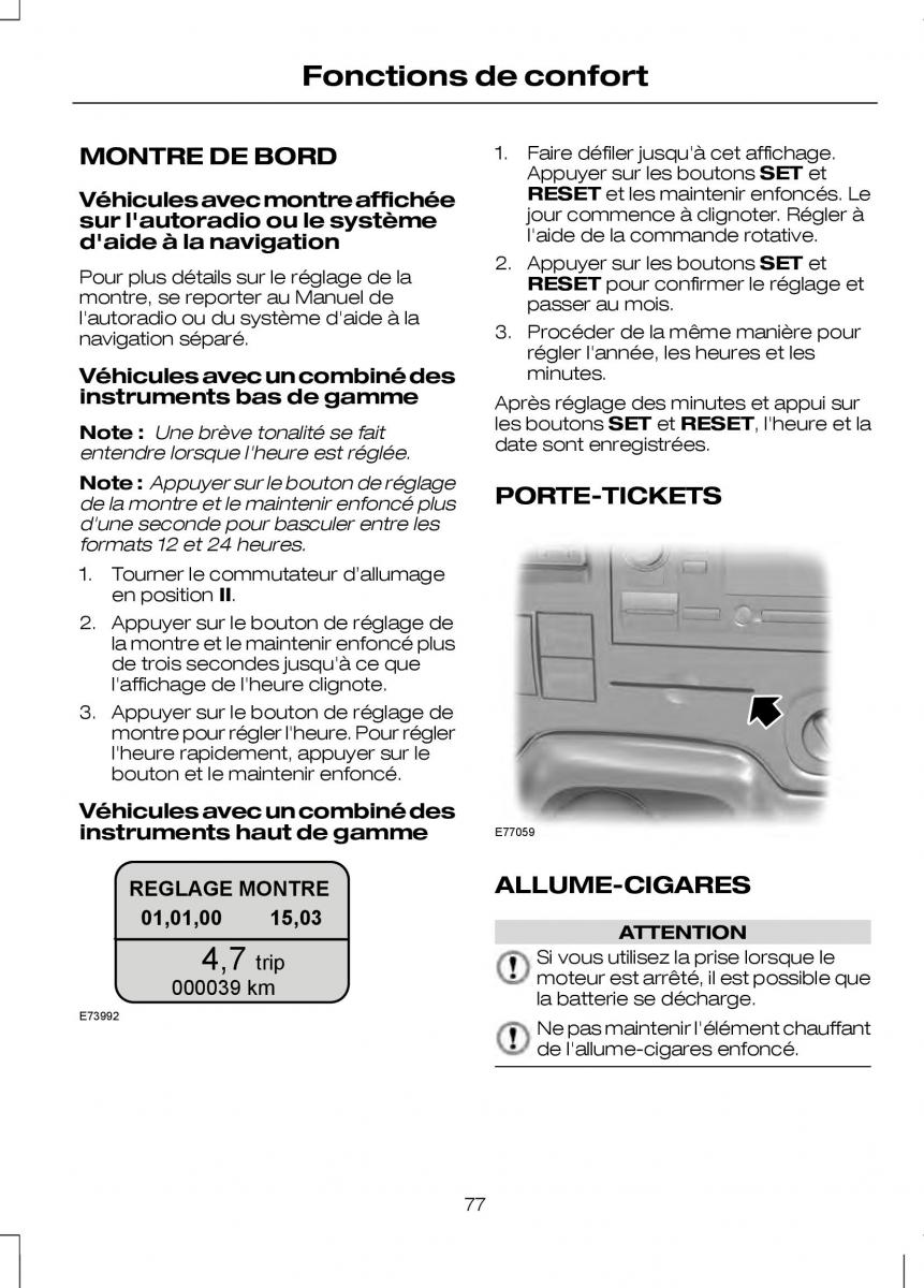 Ford Transit VII 7 manuel du proprietaire / page 79