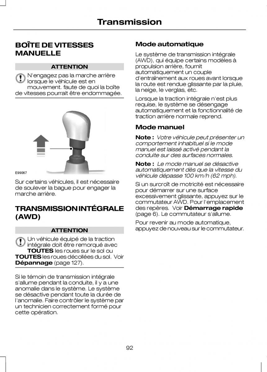 Ford Transit VII 7 manuel du proprietaire / page 94