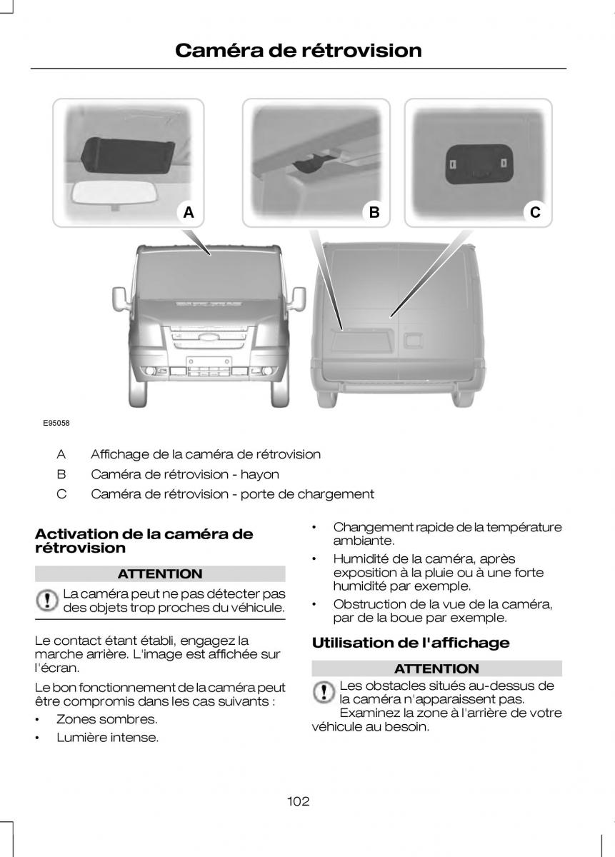 Ford Transit VII 7 manuel du proprietaire / page 104