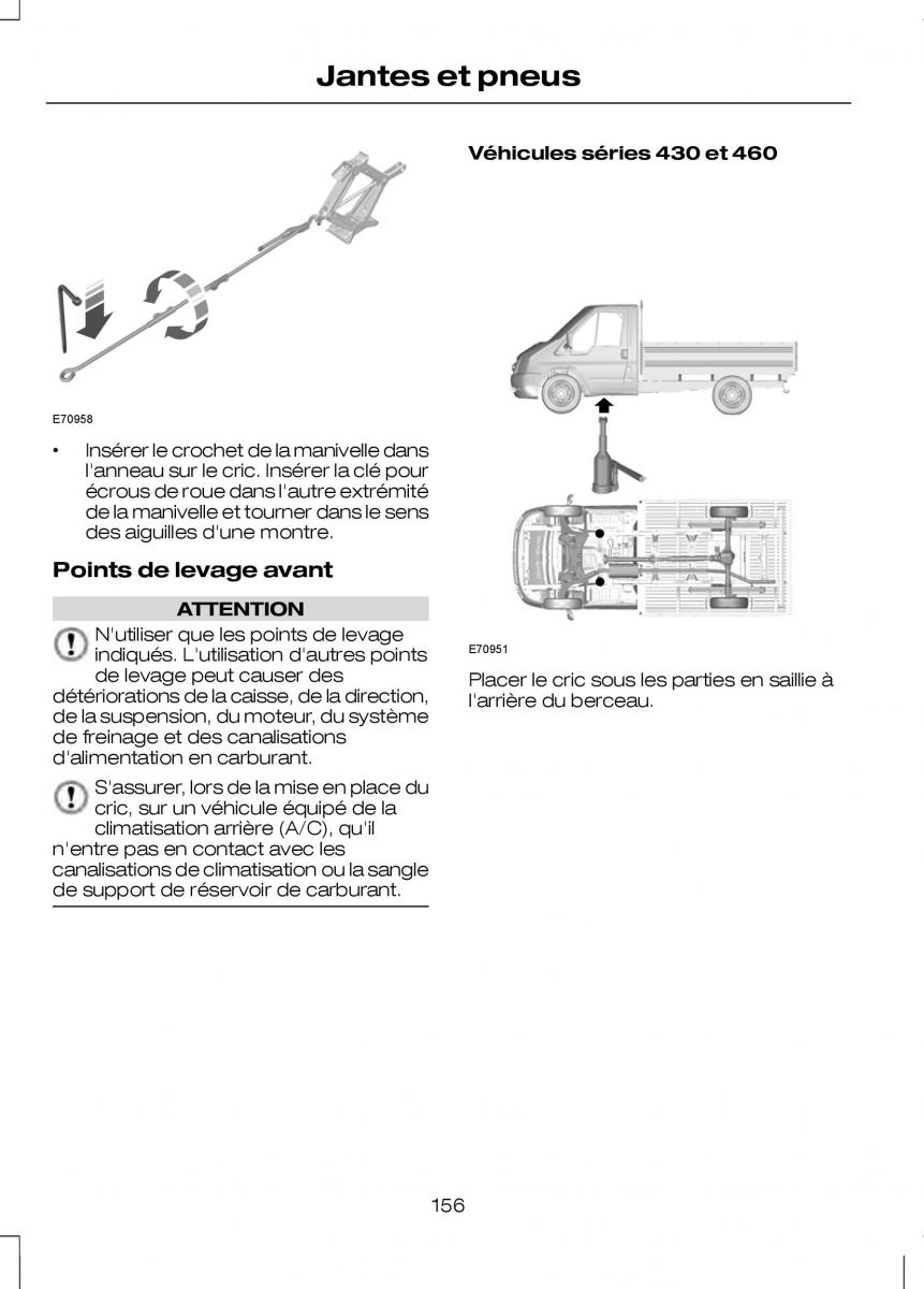 Ford Transit VII 7 manuel du proprietaire / page 158