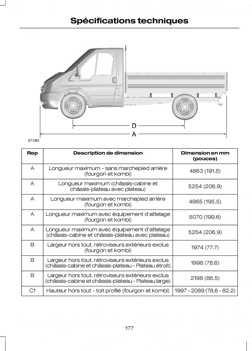 Ford Transit VII 7 manuel du proprietaire / page 179