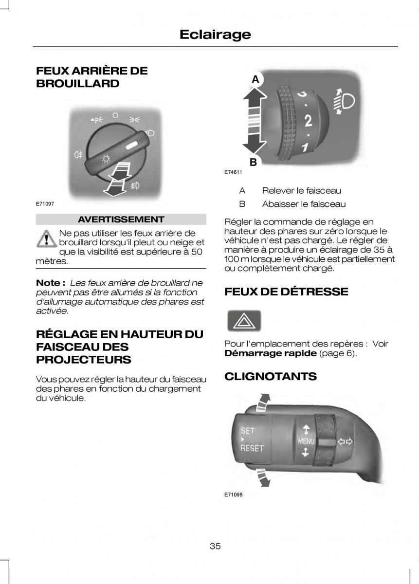 Ford Transit VII 7 manuel du proprietaire / page 37