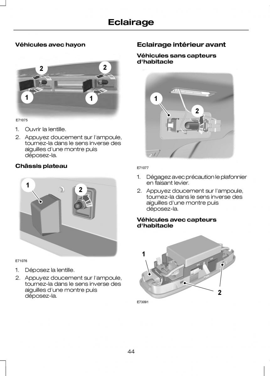 Ford Transit VII 7 manuel du proprietaire / page 46