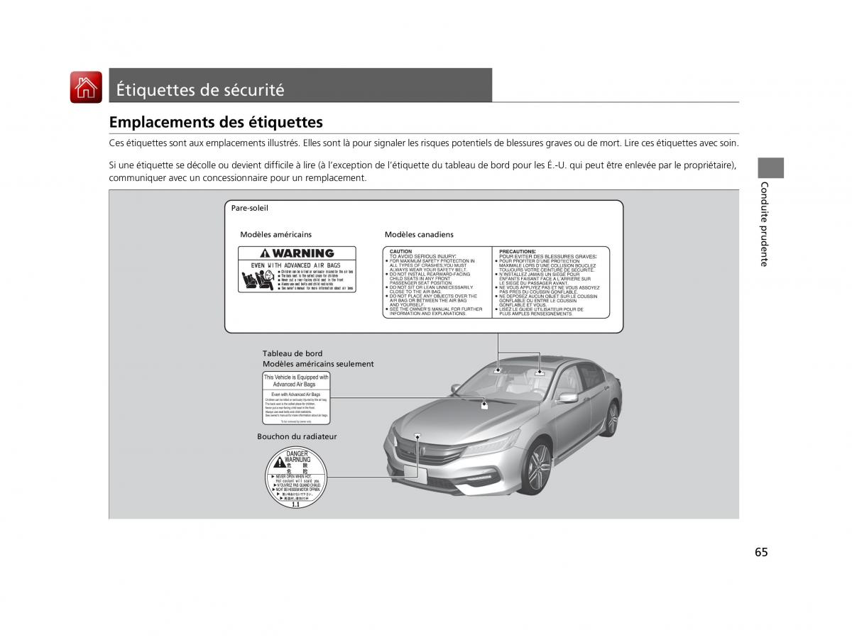 Honda Accord IX 9 manuel du proprietaire / page 66