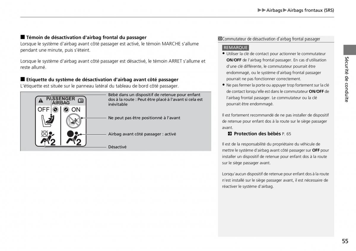 Honda CR V IV 4 manuel du proprietaire / page 56