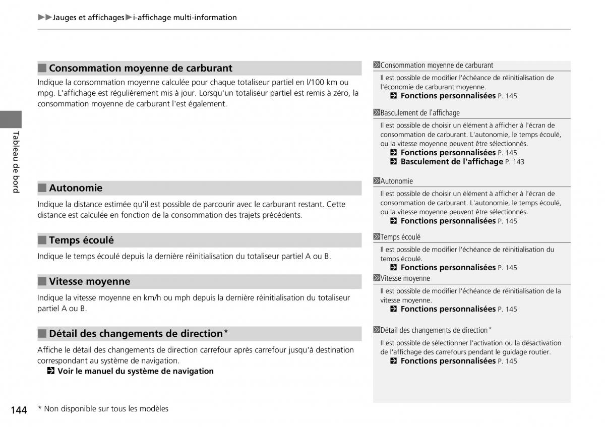 Honda CR V IV 4 manuel du proprietaire / page 145