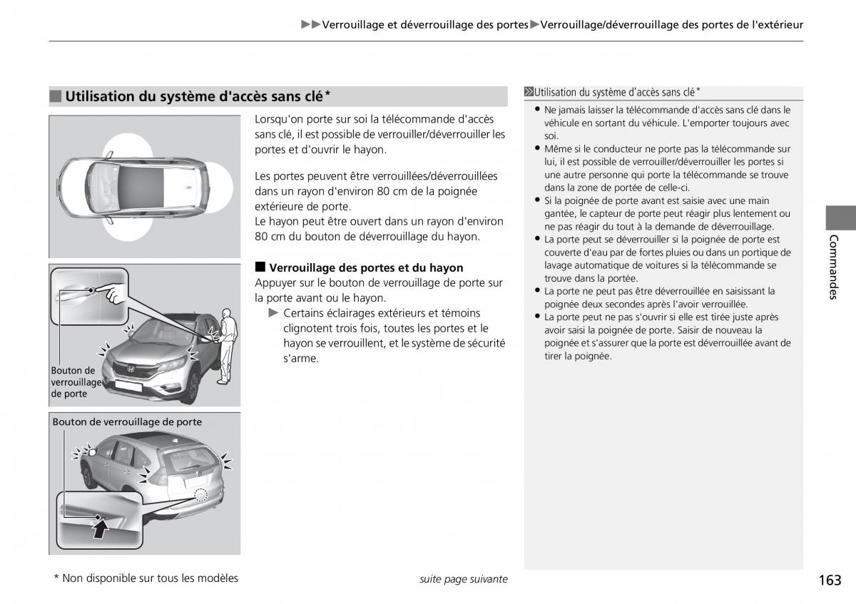 Honda CR V IV 4 manuel du proprietaire / page 164