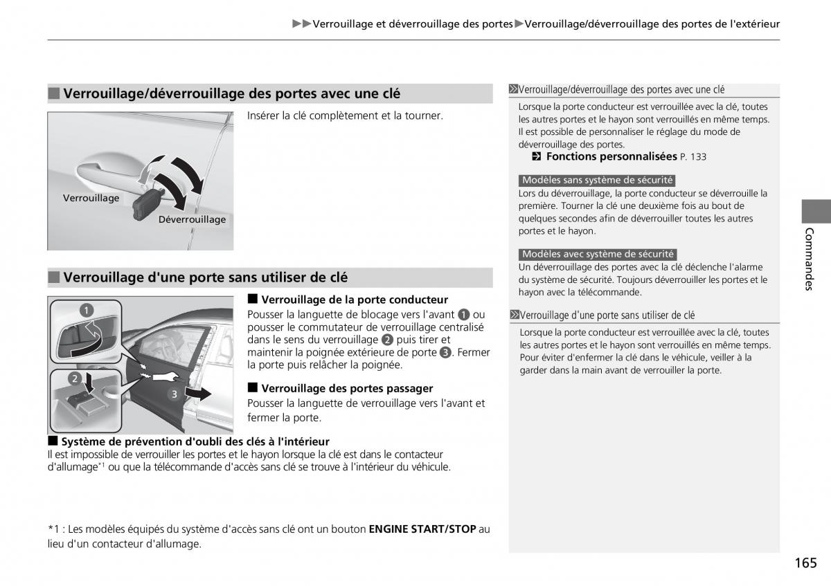 Honda CR V IV 4 manuel du proprietaire / page 166