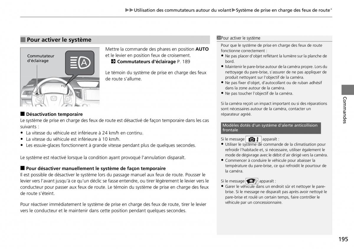 Honda CR V IV 4 manuel du proprietaire / page 196