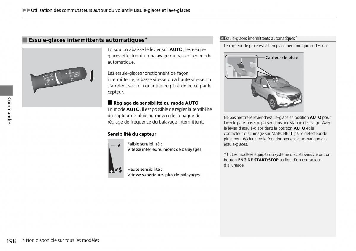 Honda CR V IV 4 manuel du proprietaire / page 199