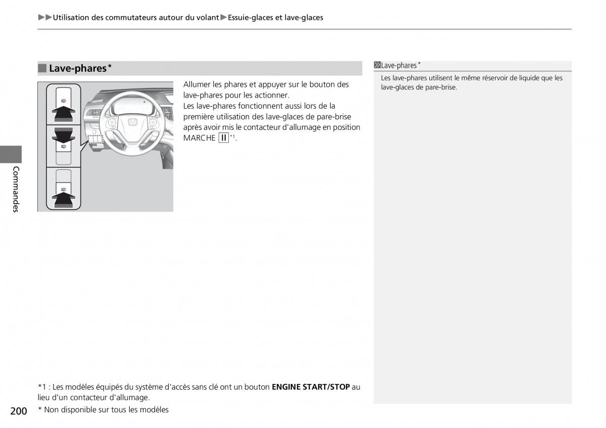 Honda CR V IV 4 manuel du proprietaire / page 201