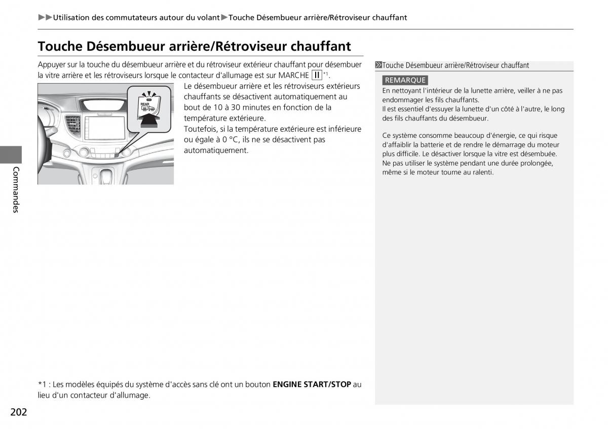 Honda CR V IV 4 manuel du proprietaire / page 203