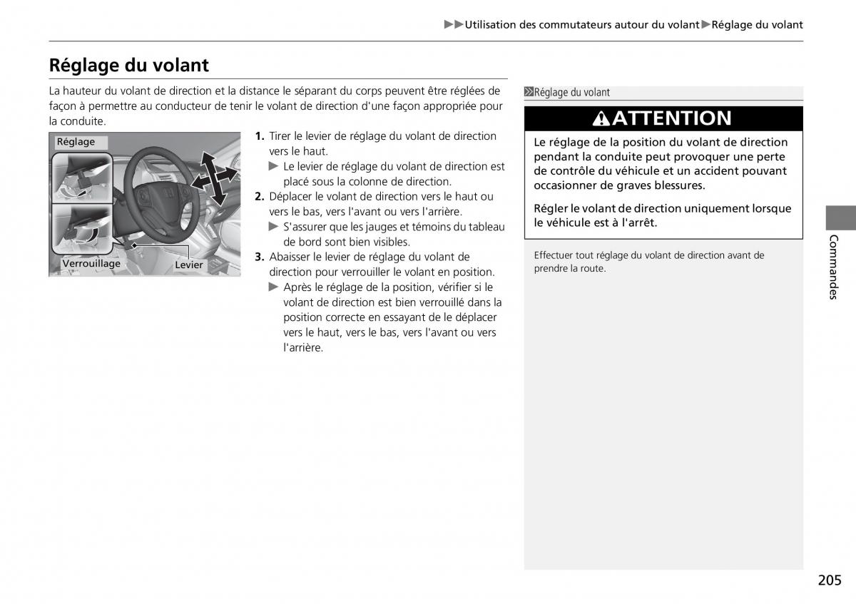 Honda CR V IV 4 manuel du proprietaire / page 206