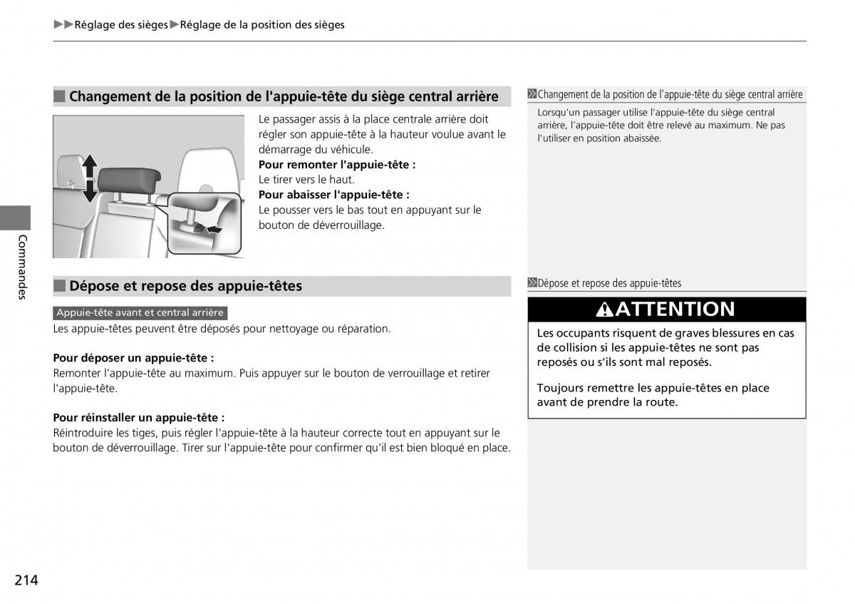 Honda CR V IV 4 manuel du proprietaire / page 215