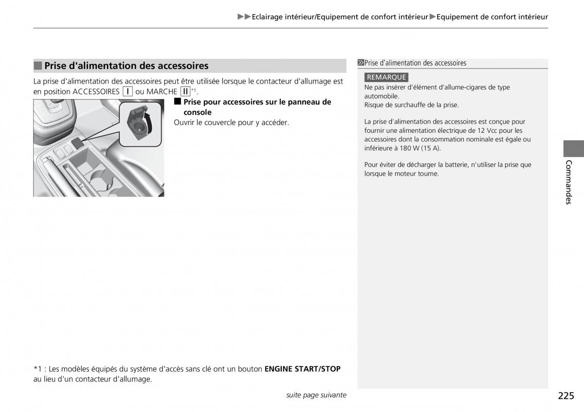 Honda CR V IV 4 manuel du proprietaire / page 226