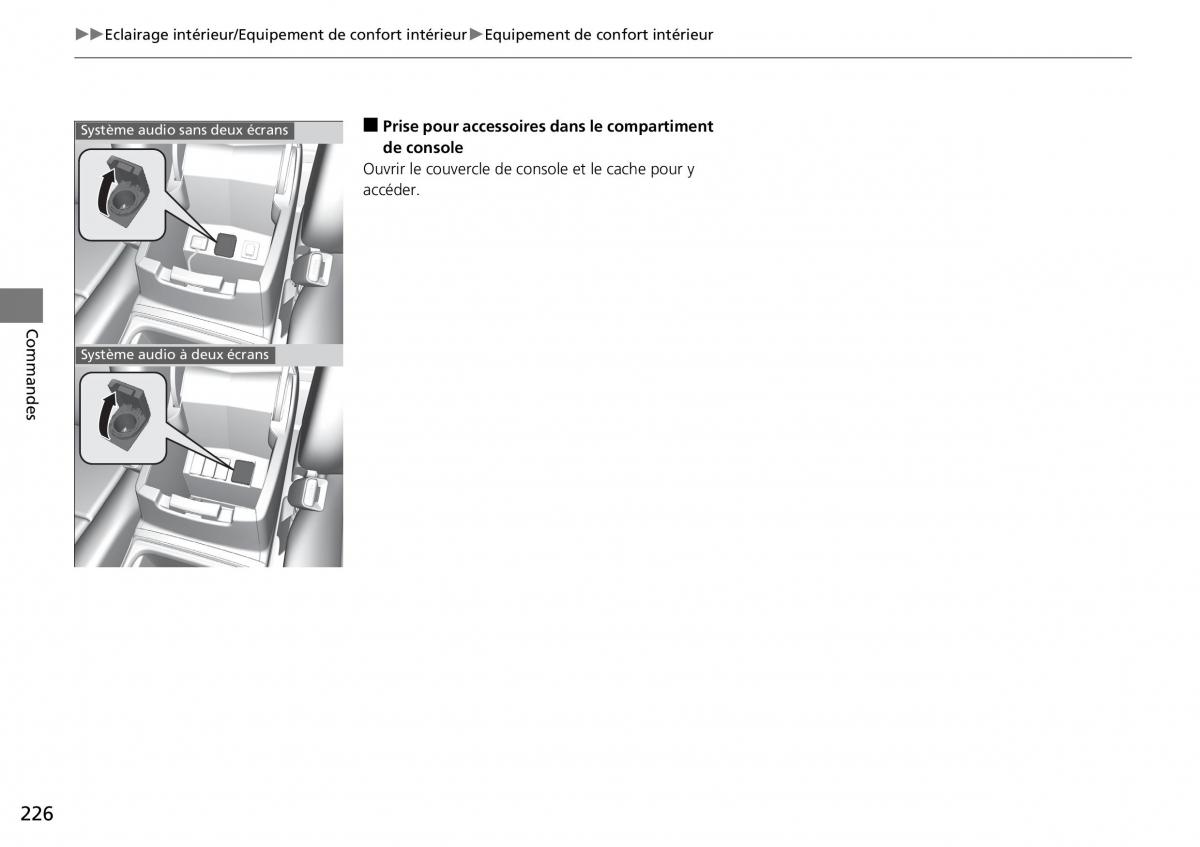 Honda CR V IV 4 manuel du proprietaire / page 227