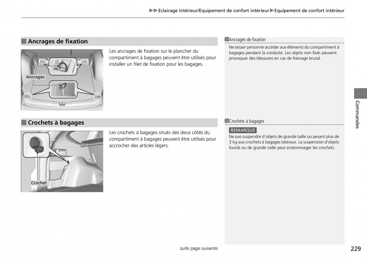 Honda CR V IV 4 manuel du proprietaire / page 230