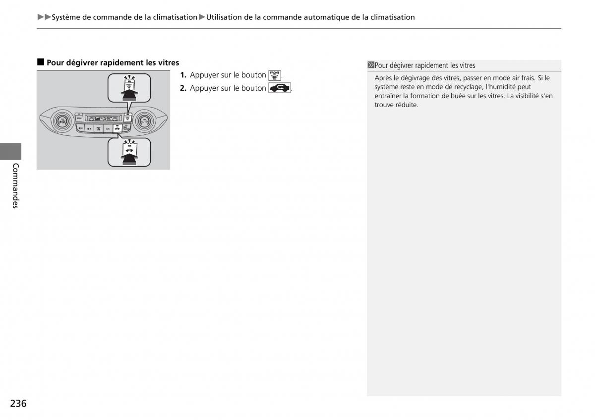 Honda CR V IV 4 manuel du proprietaire / page 237