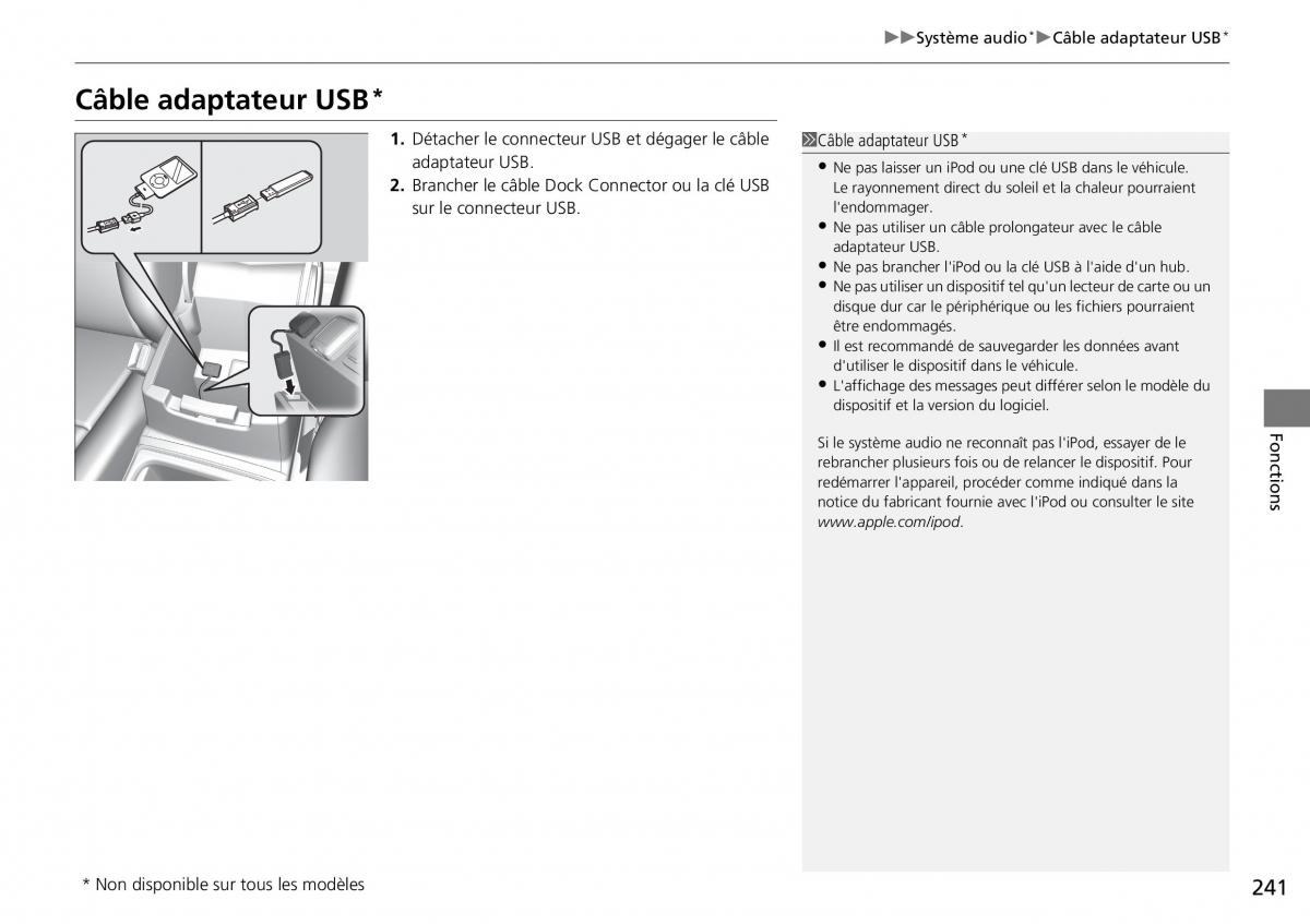 Honda CR V IV 4 manuel du proprietaire / page 242