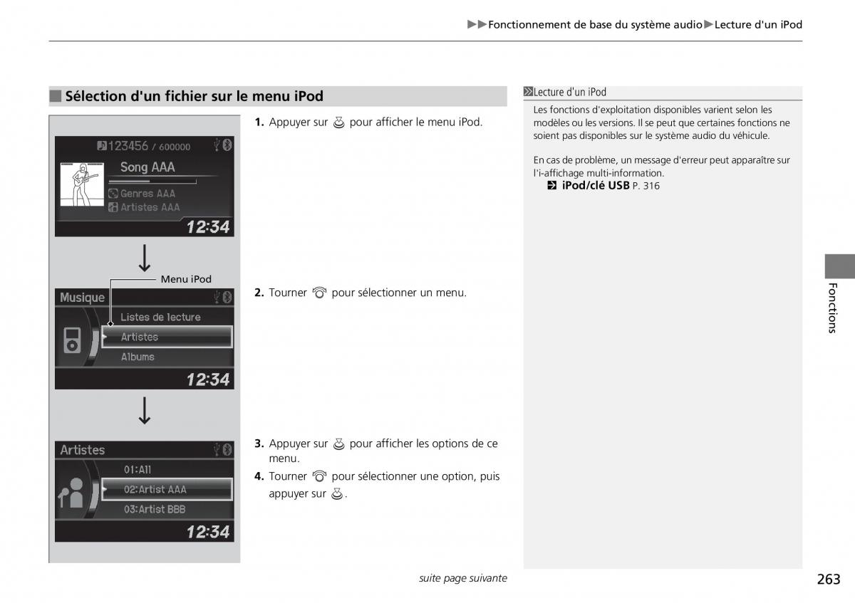 Honda CR V IV 4 manuel du proprietaire / page 264