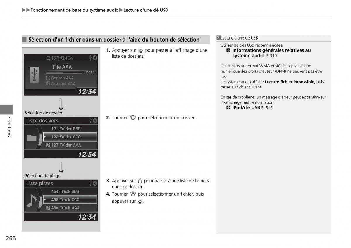 Honda CR V IV 4 manuel du proprietaire / page 267