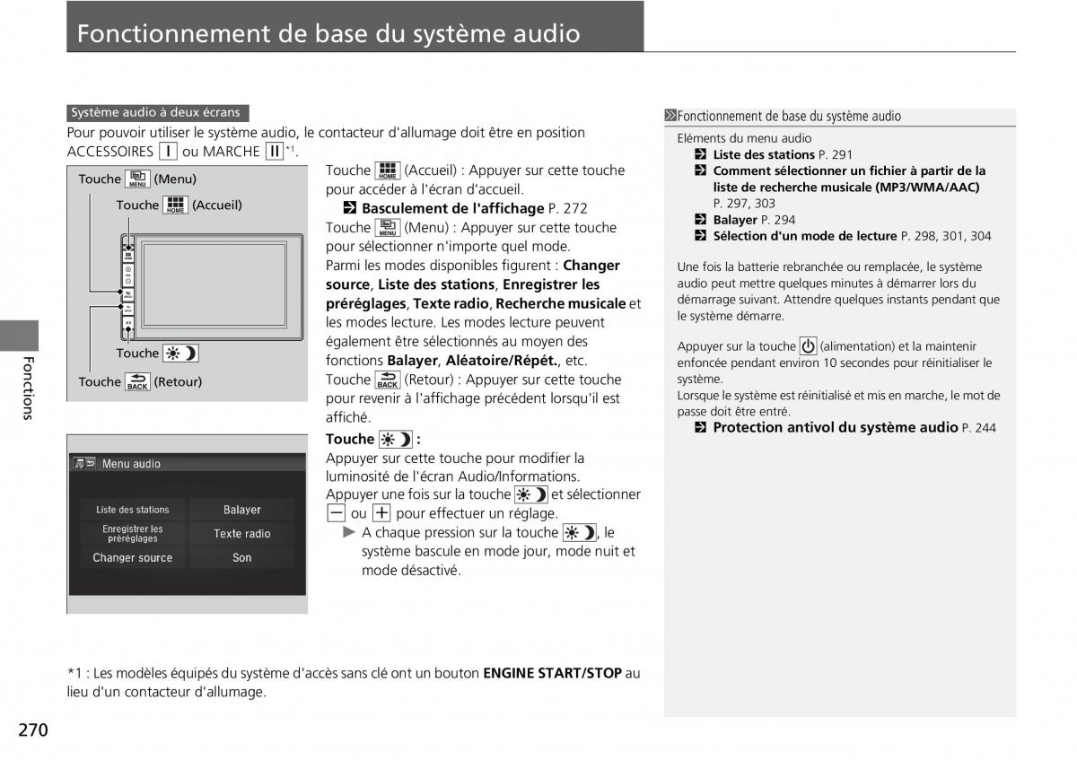 Honda CR V IV 4 manuel du proprietaire / page 271