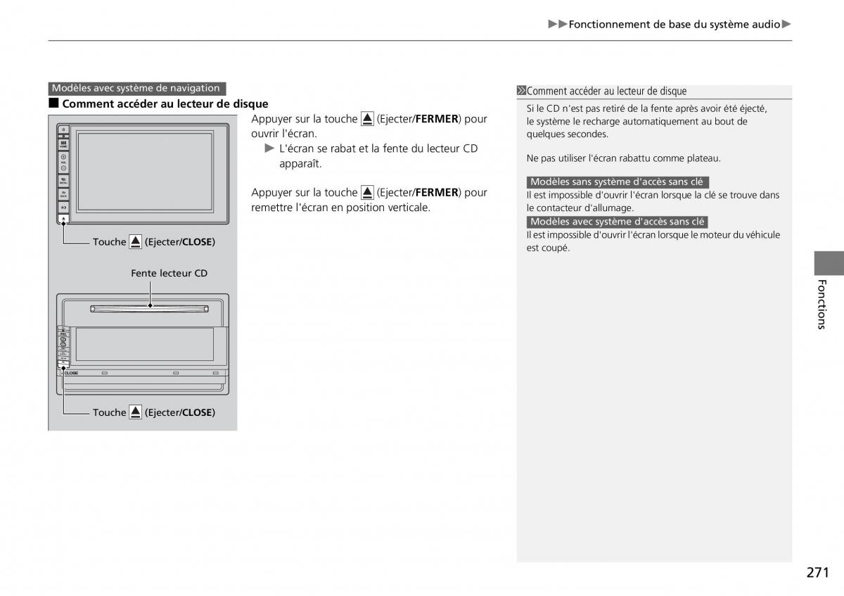 Honda CR V IV 4 manuel du proprietaire / page 272