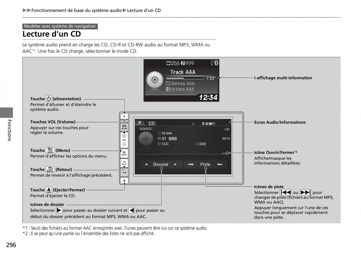 Honda CR V IV 4 manuel du proprietaire / page 297