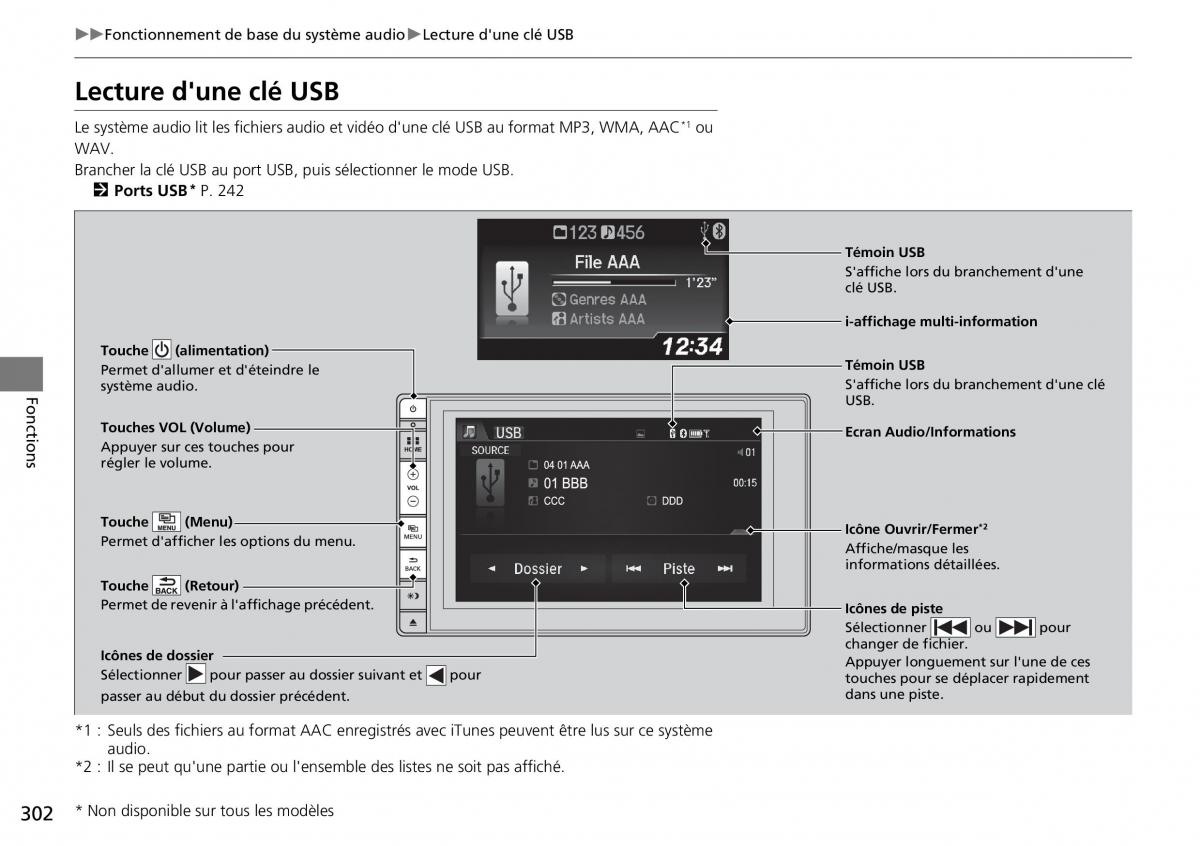 Honda CR V IV 4 manuel du proprietaire / page 303