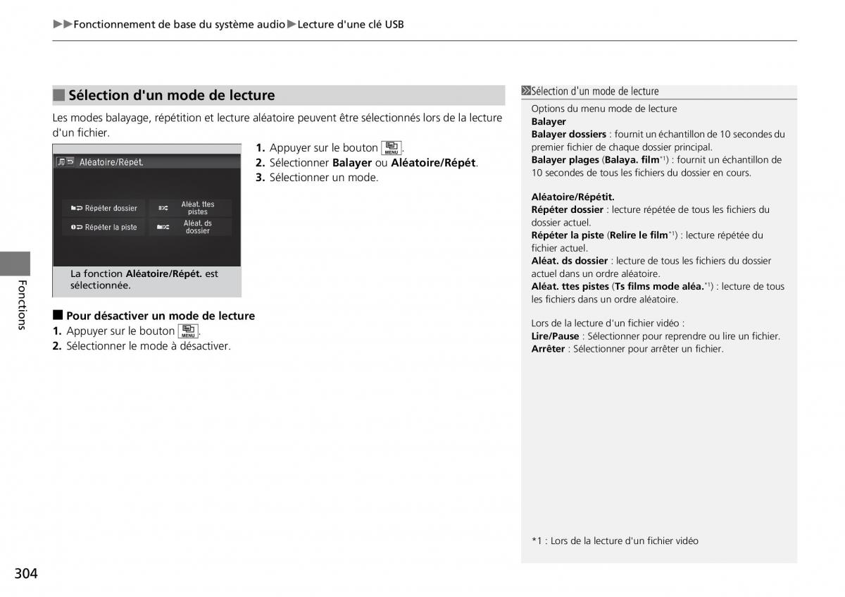 Honda CR V IV 4 manuel du proprietaire / page 305