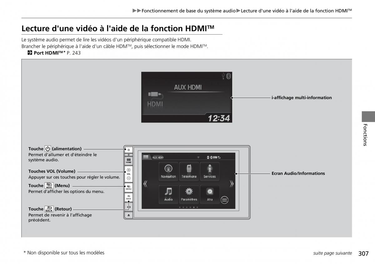 Honda CR V IV 4 manuel du proprietaire / page 308