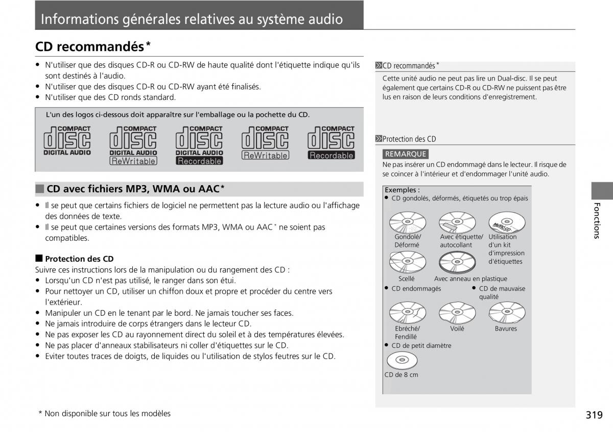 Honda CR V IV 4 manuel du proprietaire / page 320