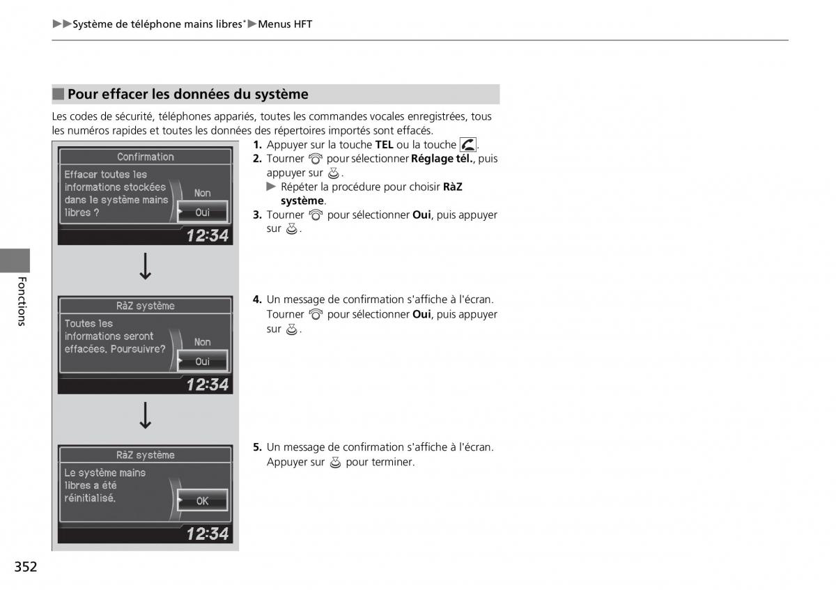 Honda CR V IV 4 manuel du proprietaire / page 353