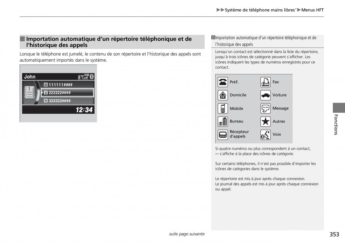 Honda CR V IV 4 manuel du proprietaire / page 354