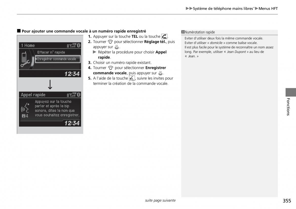 Honda CR V IV 4 manuel du proprietaire / page 356