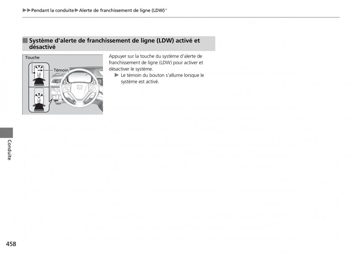 Honda CR V IV 4 manuel du proprietaire / page 459