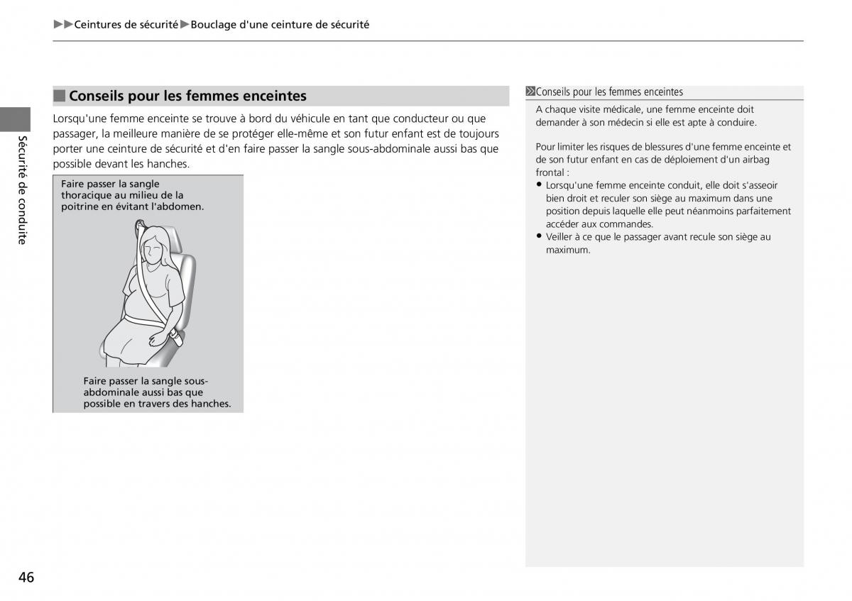 Honda CR V IV 4 manuel du proprietaire / page 47