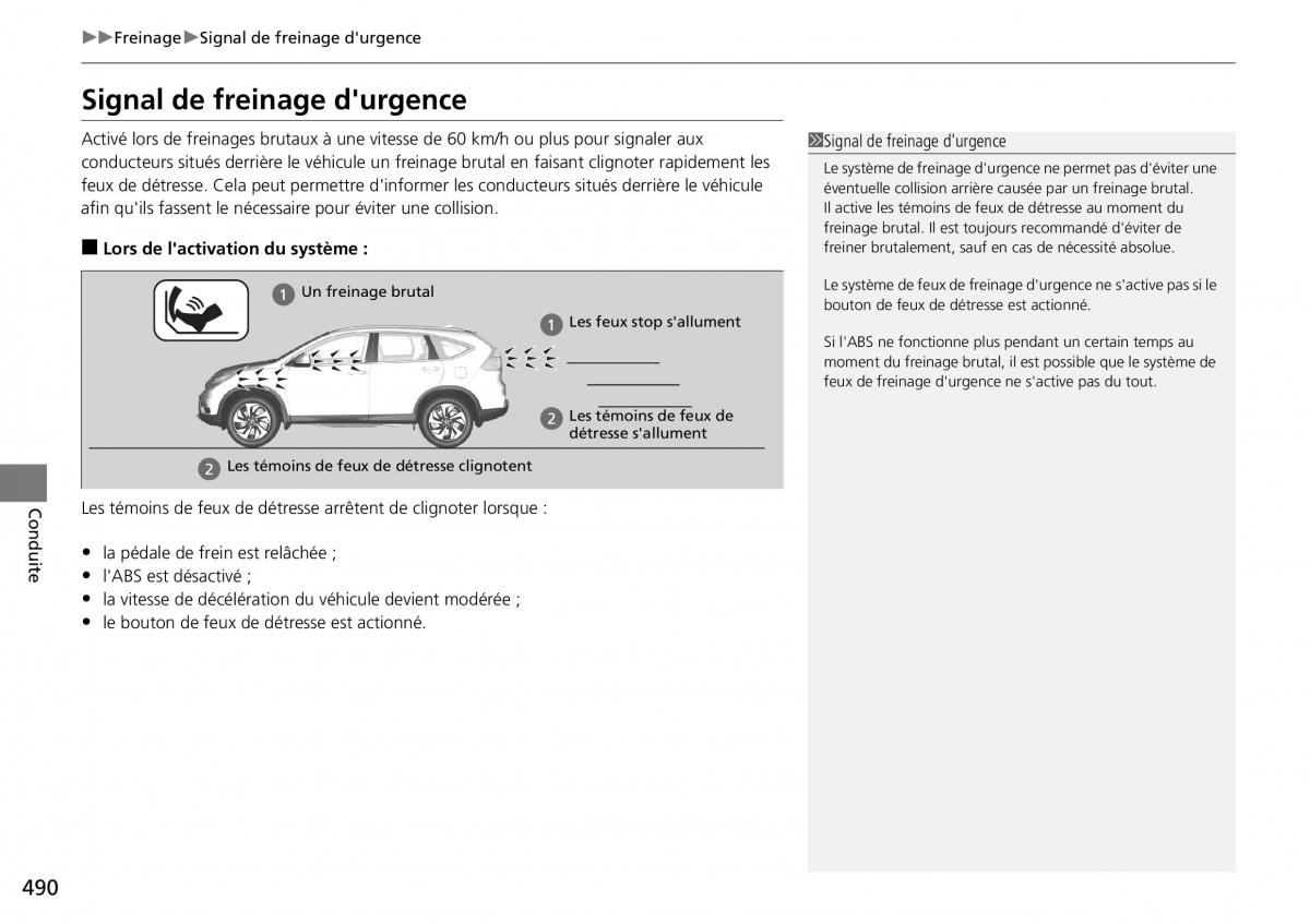 Honda CR V IV 4 manuel du proprietaire / page 491