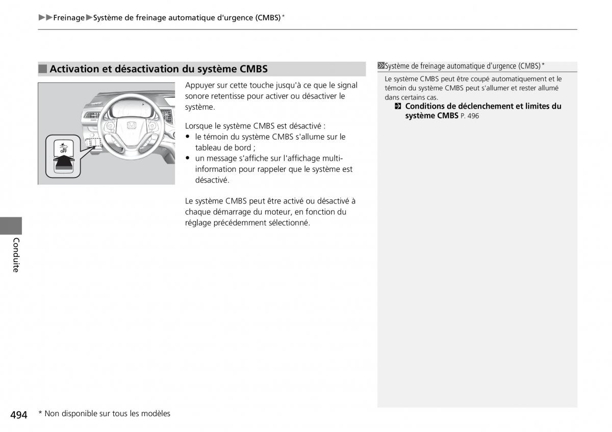 Honda CR V IV 4 manuel du proprietaire / page 495