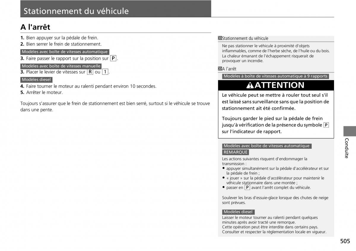 Honda CR V IV 4 manuel du proprietaire / page 506