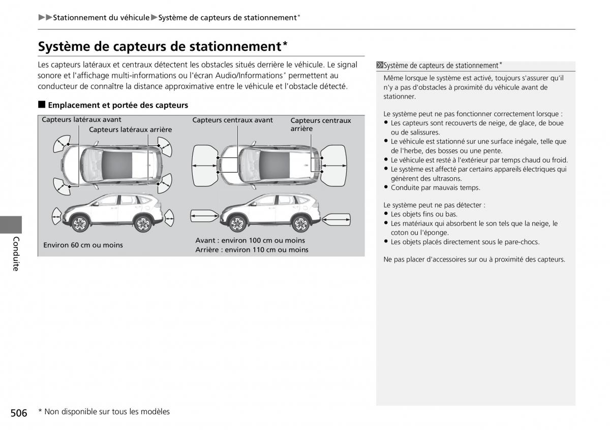 Honda CR V IV 4 manuel du proprietaire / page 507