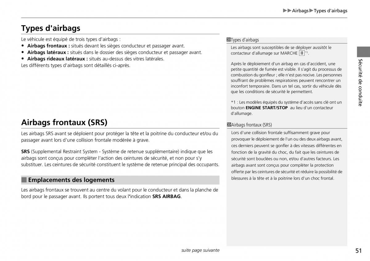 Honda CR V IV 4 manuel du proprietaire / page 52