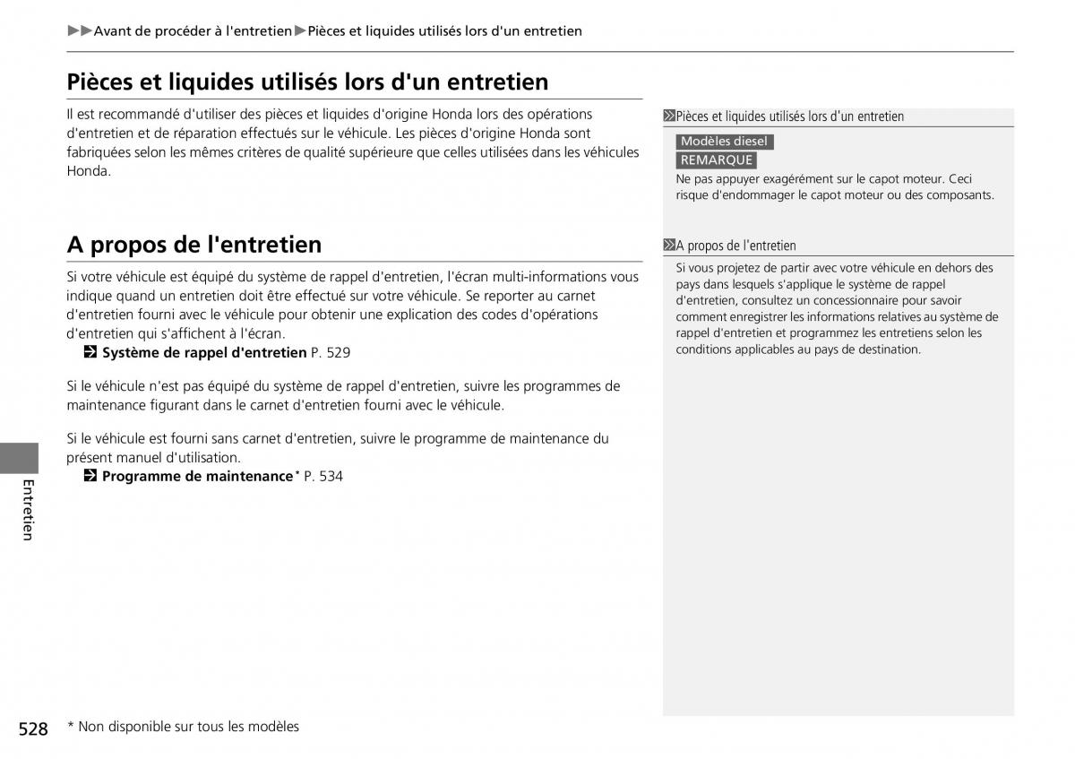 Honda CR V IV 4 manuel du proprietaire / page 529