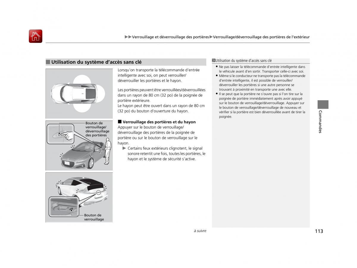 Honda CR Z manuel du proprietaire / page 114